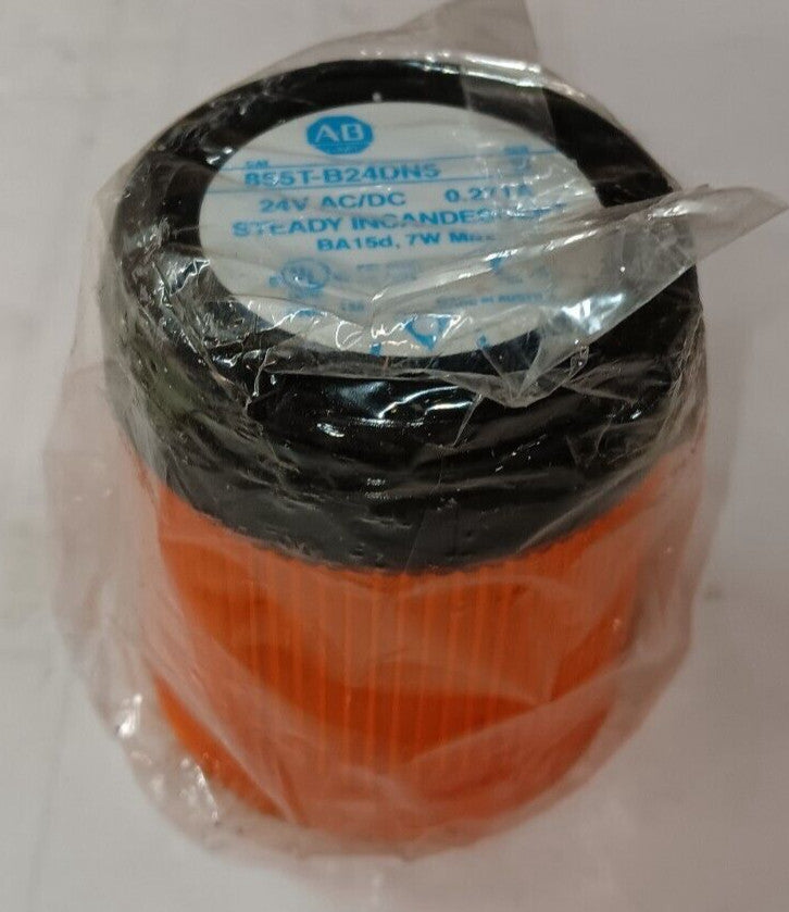 NEW ALLEN BRADLEY 855T-B24DN5 AMBER STACK LIGHT STEADY INCANDESCENT 24V AC/DC