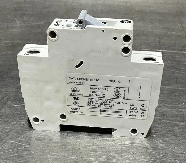 Allen Bradley 1492-SP1B010 New Ser.C Mini Circuit Breaker 1P 1A B1  (BL197)