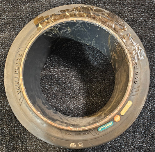 (QTY 1) Trelleborg PS1000 Smooth Press On Solid Forklift Tire 16x25x7x11.25