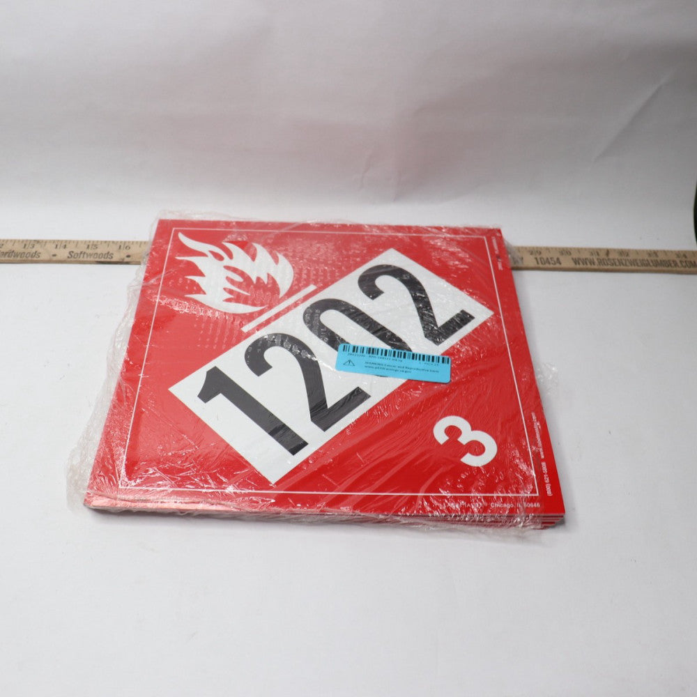 (25-Pk) Label Master Flammable Liquid Placard Rigid Vinyl ZRV21202FLAMMABLE