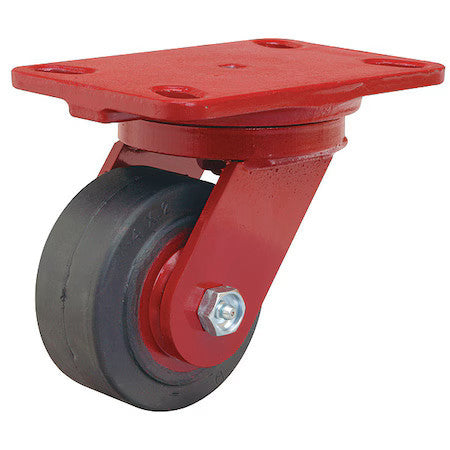 Hamilton S-Hs-4R-4Sl-Fb Plate Caster,Swivel,Rubber,5 5/8"H