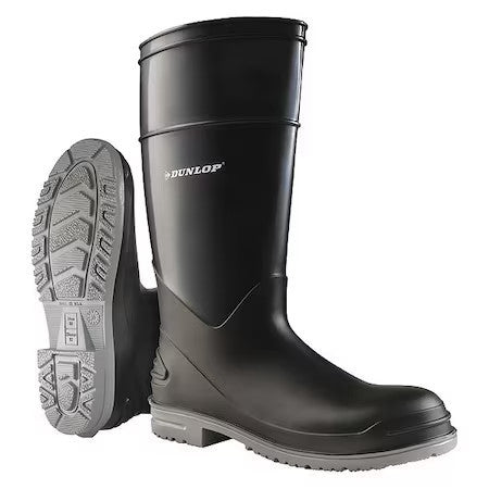 Dunlop 8968200 Men's Polygoliath Rubber Boot, Steel Toe, 16" Height, Black, 13