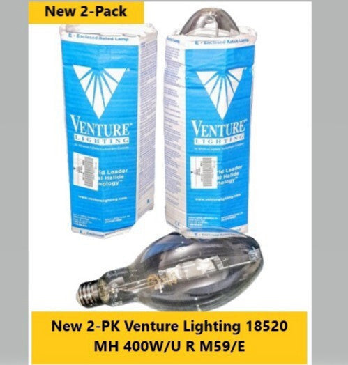 2-PK New VENTURE 18620 LIGHTING MH/400W/U R M59/E Lamp Bulb