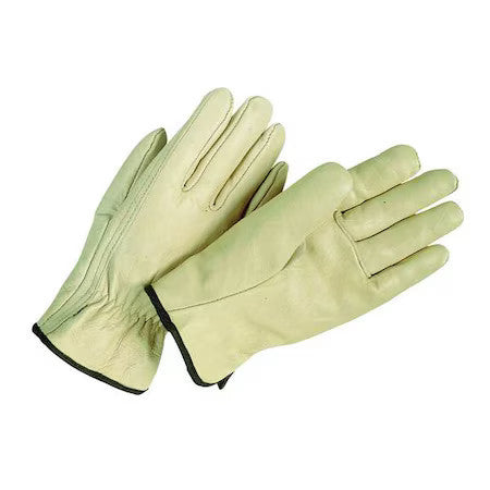 Condor 3Zl50 Leather Drivers Gloves, Cowhide, Full Finger, Shirred Slip-On,