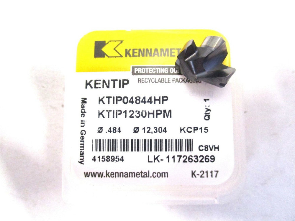 Kennametal (4158954) 31/64 KCP15 140° Seat Size N Carbide Replaceable Drill Tip