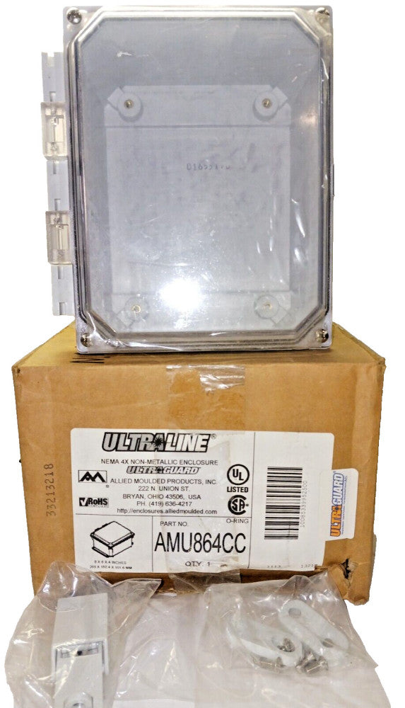 NEW ULTRALINE NEMA 4X ENCLOSURE 8"X6"X4" AMU864CC