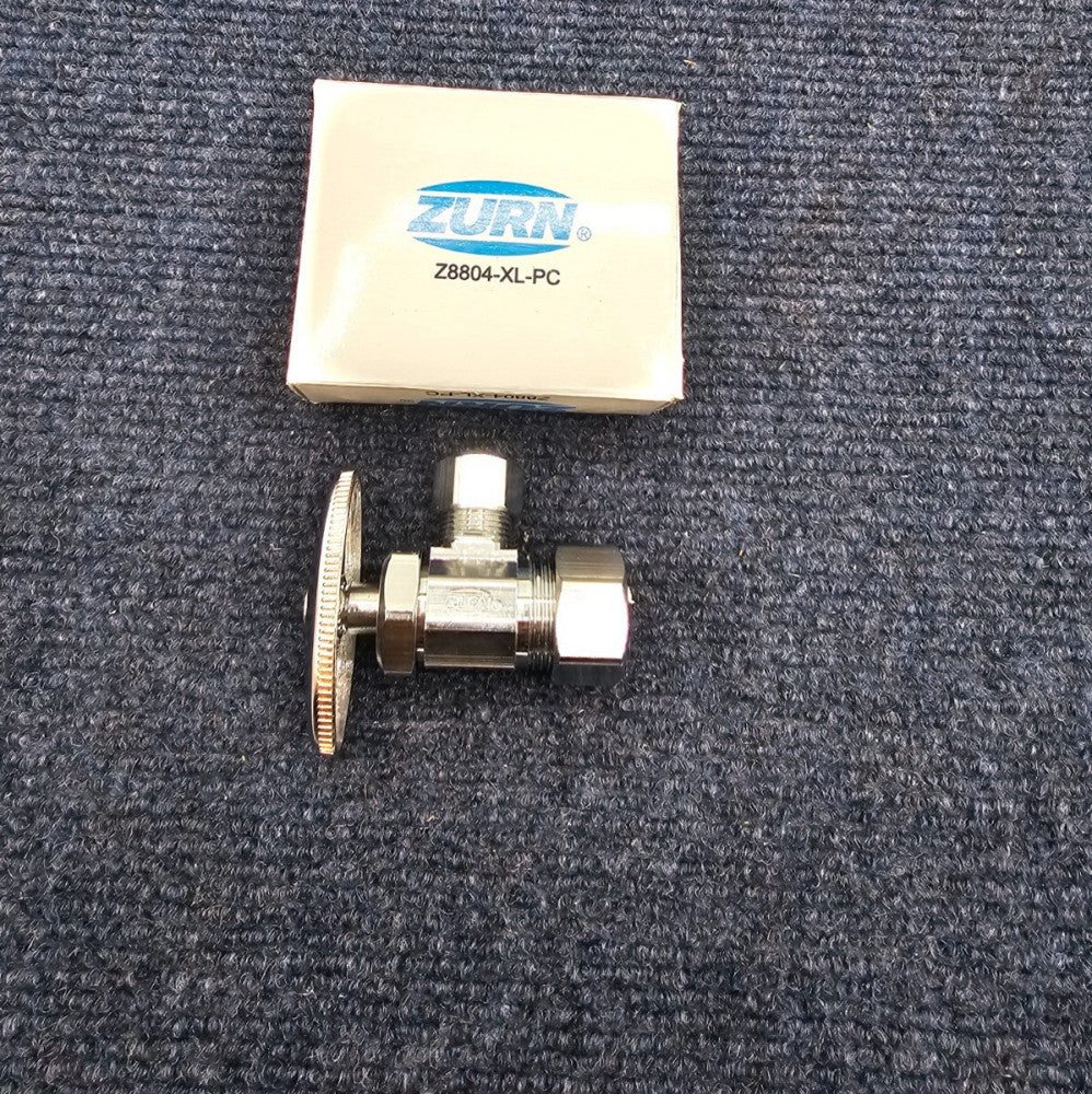 (QTY 3) Zurn  Z8804-XL-PC  Angle Stop Valve, Chrome, Compression Outlet