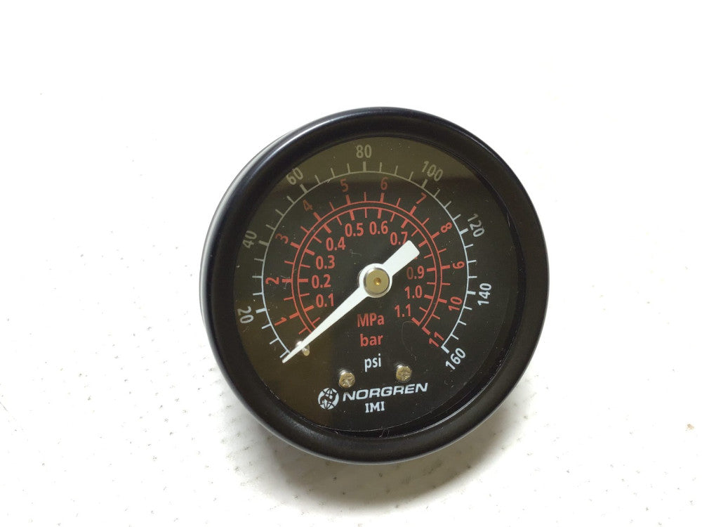 Norgren IMI 18-013-204 Pressure Gauge 0-160PSI 0-11Bar 1.1MPa