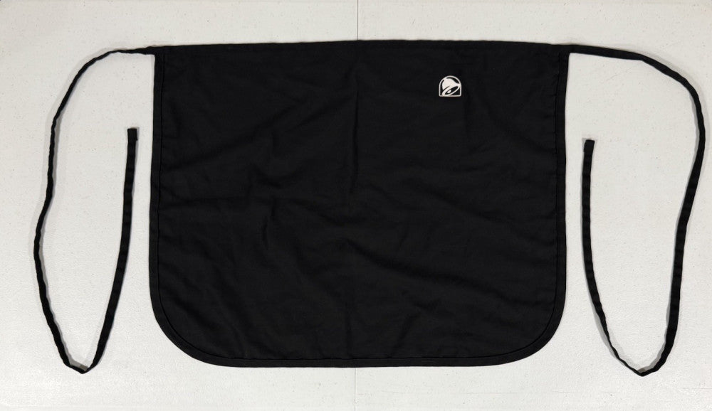 Taco Bell Black Server Apron Waist Half Logo Fast Food Restaurant Uniform 23”