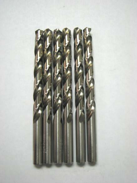 21/64" x 3-3/8" x 4-3/4" HSS Bright RH 135° Jobber Drills USA - Lot of 6