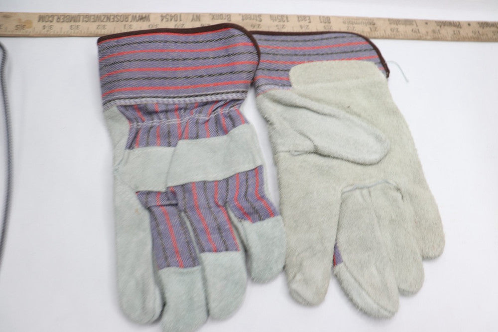 (6-Pairs) Industrial Work Leather Palm Gloves Multicolor XL RN78747