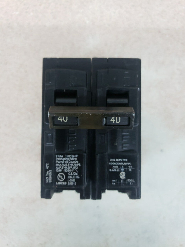 NEW Siemens Q240 Circuit Breaker 40 amp 2 pole 240 volt
