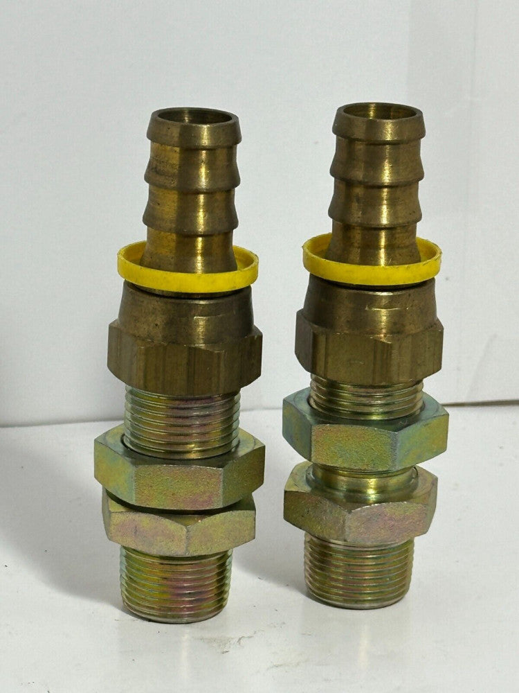 (Lot of 2) Swivel 3/4" SAE FEM Push On and Adapter