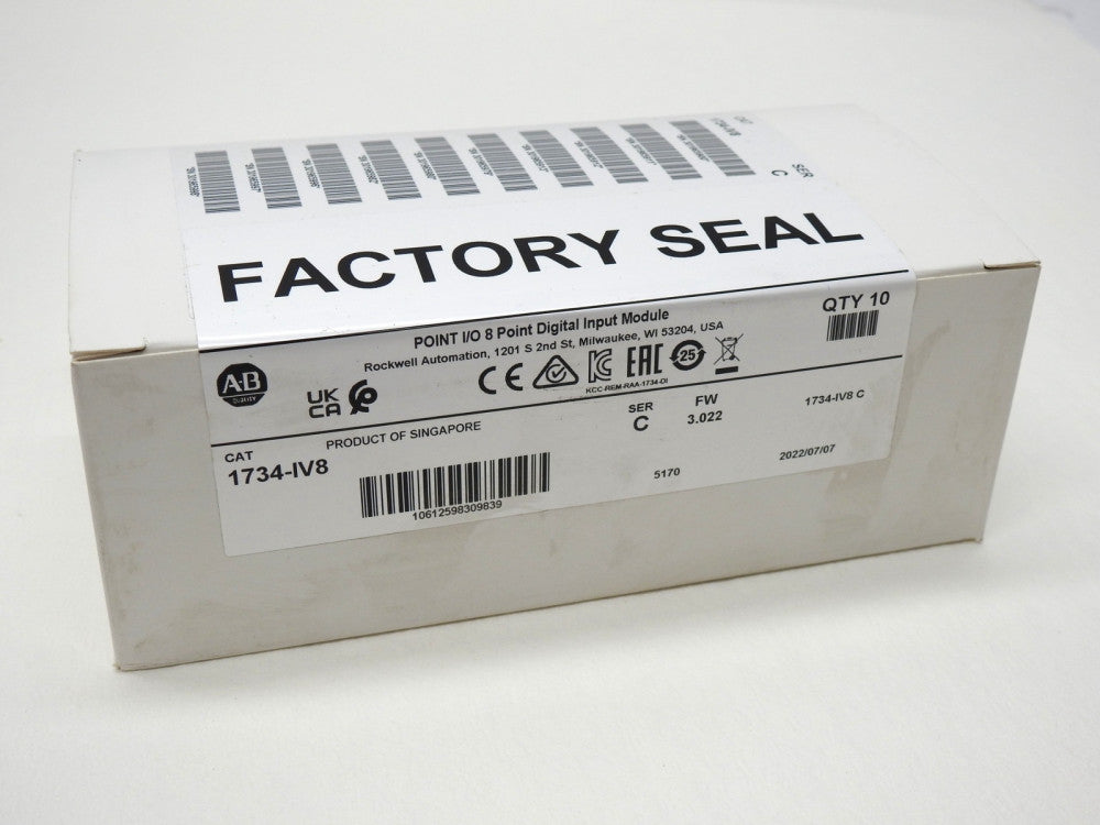 Box of 10 *2022* NEW Allen Bradley 1734-IV8 I/O 8 Point Digital Input Module USA