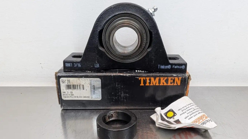 Timken RAK1-3/16 Pillow Block Bearing w/ Locking Collar 1-3/16" ID
