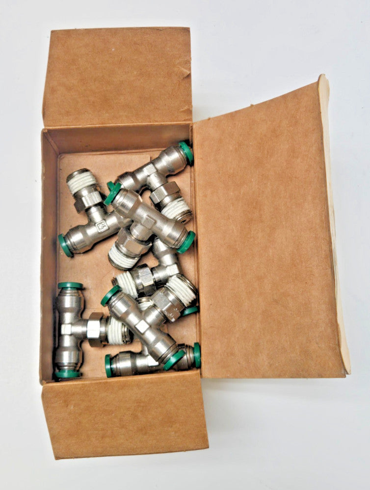 PARKER 1/4" TUBE X 1/4”MNPT SWIVEL BRANCH TEE XW172PLP-4-4 *LOT OF 7* BRASS