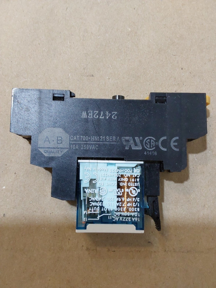 ALLEN-BRADLEY 700-HN121 Ser A Relay Base W/ 700-HK36Z24 Ser B Relay