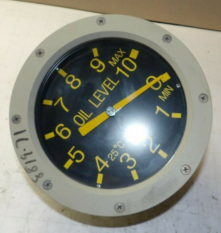 NEW TAI JIN OIL LEVEL INDICATOR GAUGE 8-1/4" ROUND FACE 1/2" NPT TJD-0231 G04