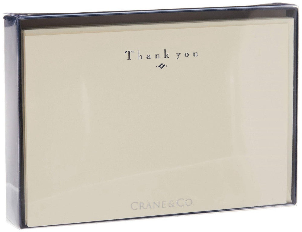 Crane & Co. Navy Hand Engraved Thank You Cards (CT3116),10 cards / 10 lined enve
