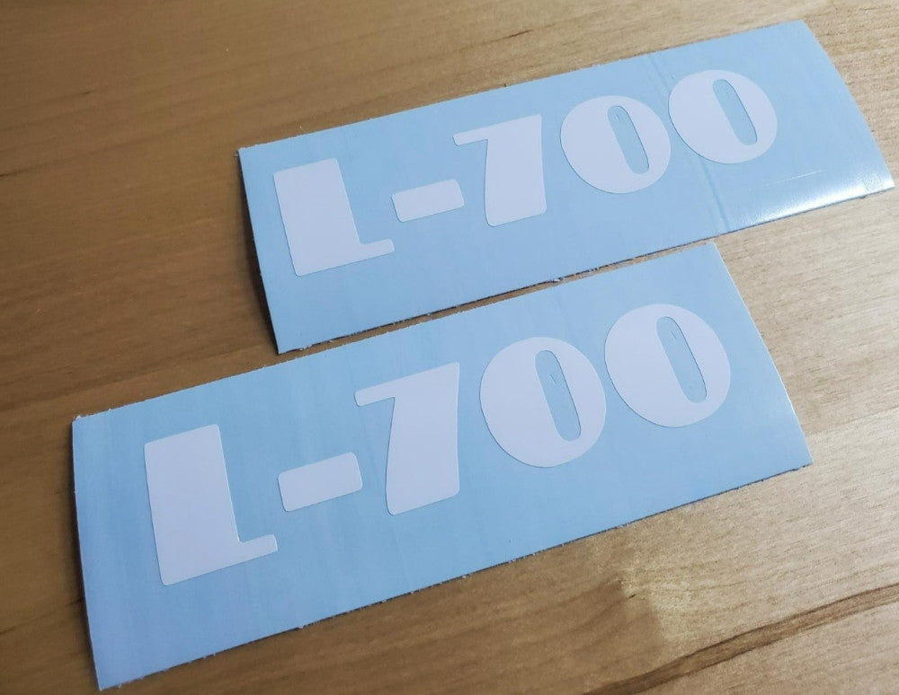 rounder skid steer Decals stickers (2) Gloss white  5"X1.2" L 700 FAST USA