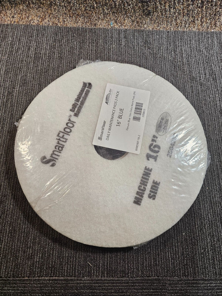 (QTY 4) SmartFloor Ameripolish WMDMP-16-2 Daily Maintenance Pad 16" Blue Fixture