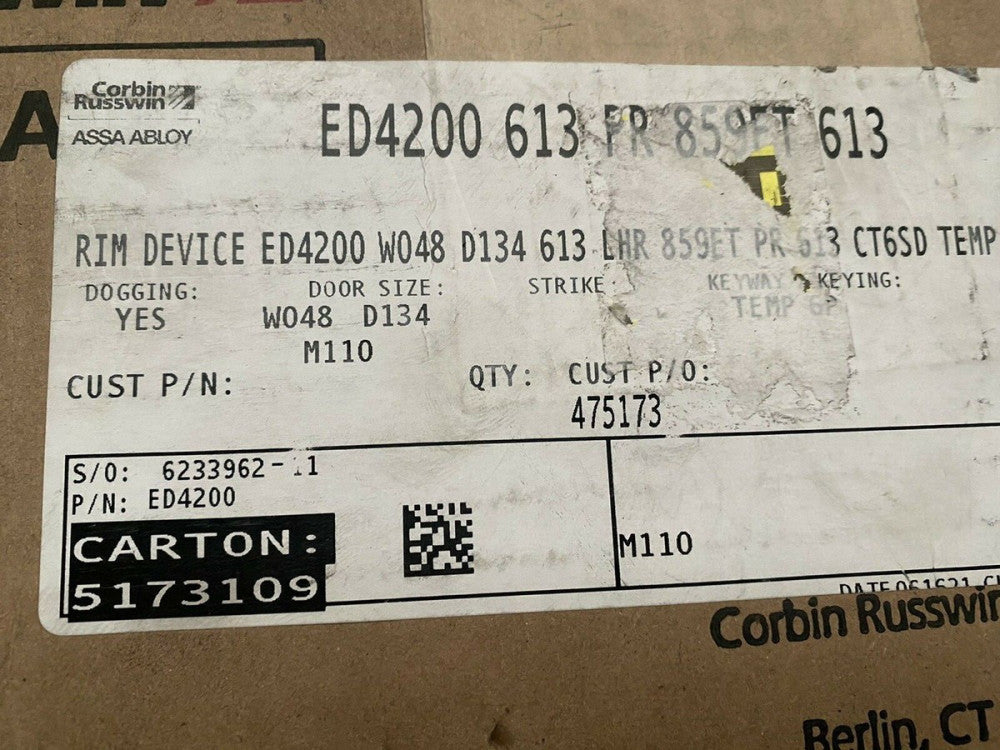 BRAND NEW ED4200-613-W048 Corbin ED4200 Series  LHR   W0048 D134 M110
