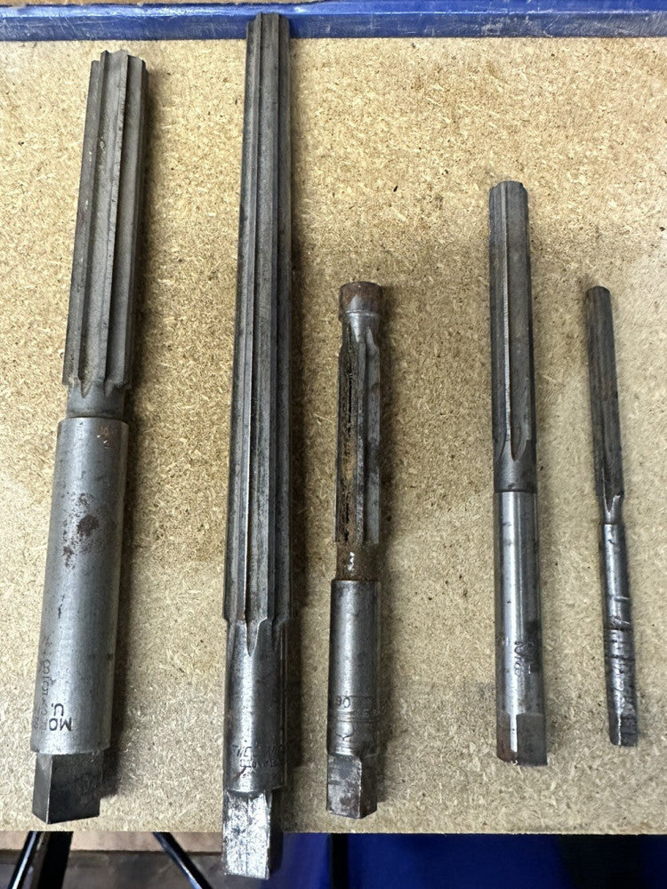 Vintage Latrobe Morse Hornet and Standard Tool Straight Hand Reamers 7/16, 5/8