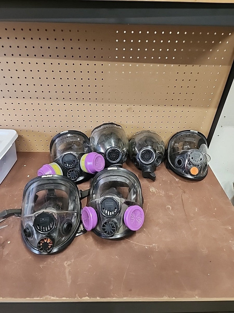 Lot Of North by Honeywell 76008A Full Safety Mask Set Cartridges Msa Millennium 