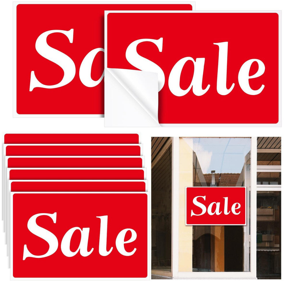12 Pcs Sale Signs for Retail 11 x 7 Inch Waterproof Plastic Sale Display Stic...