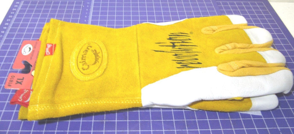 Caiman Revolution 1810-6 Gold XL Split Cowhide Welding Gloves 1 Pair