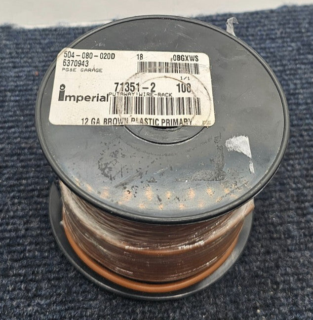 Imperial 71351-2: 12 AWG Brown Plastic Primary Wire 100ft, 504-080-020D, 6370943