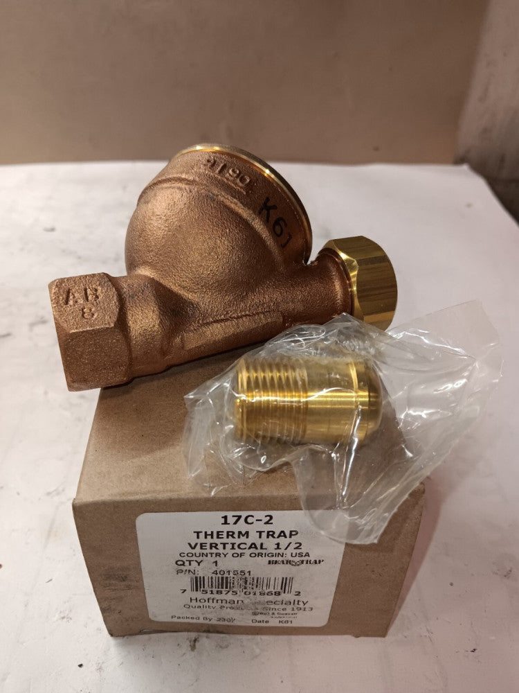 NEW HOFFMAN 401551 BEAR TRAP 17C-2 THERMAL TRAP VERTICAL 1/2"