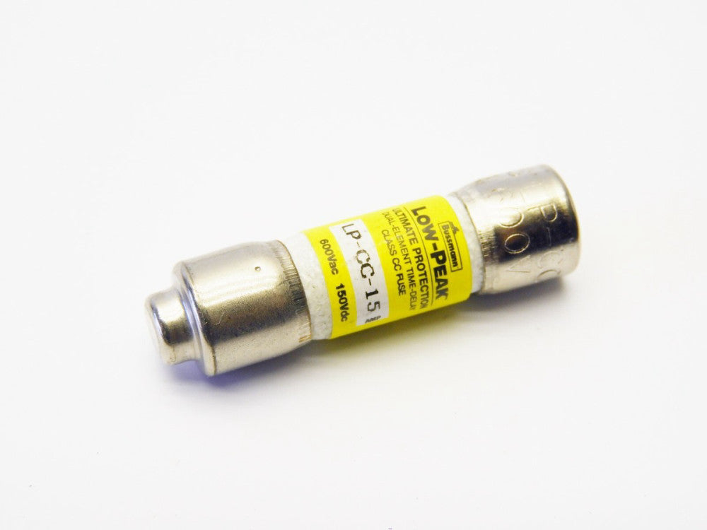 LOT of 3 Bussmann 15A 600VAC LP-CC-15 Class CC Fuse Low-Peak Dual Element Time D