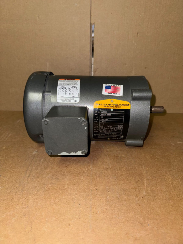 BALDOR RELIANCE VM3535 1/3-HP ELECTRIC MOTOR, 230/460-VAC, 56C-FR, NEW-NO BOX!