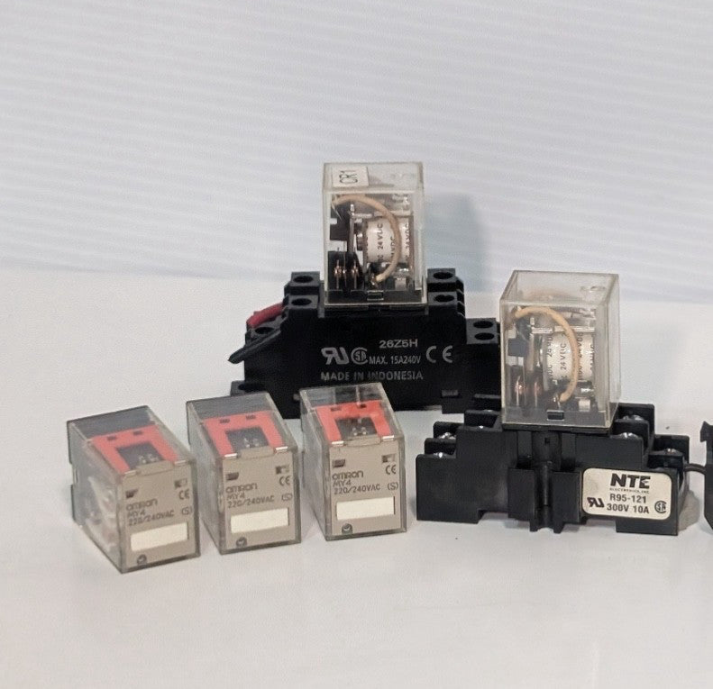 Lot of 13 Assorted Power/Control/General Purpose Relay Switches, As Shown