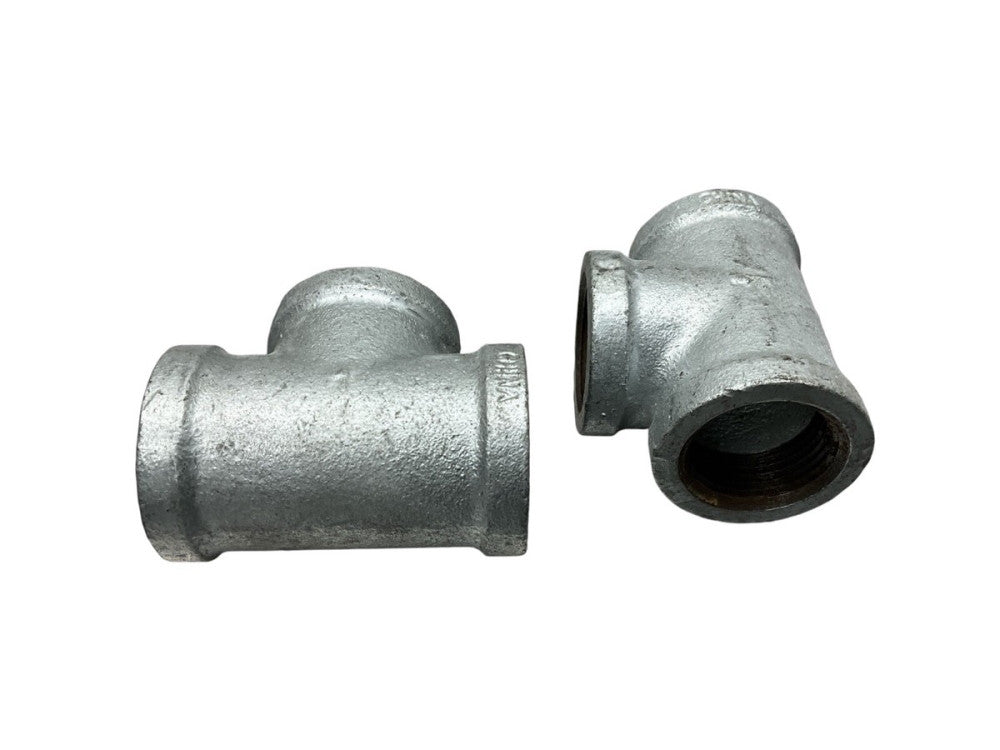 (2 PC) 1" FIP each X 1" FIP 1" FIP Galvanized Malleable Iron Tee