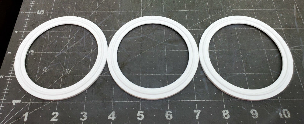 (3) 3” Sanitary Tri Clamp Flanged Gasket White  Silicone 40MPF-NDX-300 [B7S4]