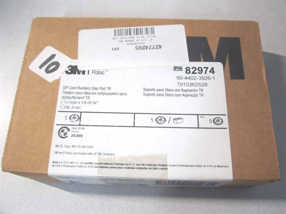 3M (7010362528) 1/4-20 Thread, 20,000 Max RPM Disc Backing Pad - Pack of 3 