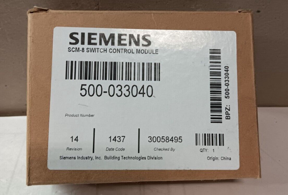 NEW SIEMENS 500-033040 SCM-8 FIRE ALARM SWITCH CONTROL MODULE
