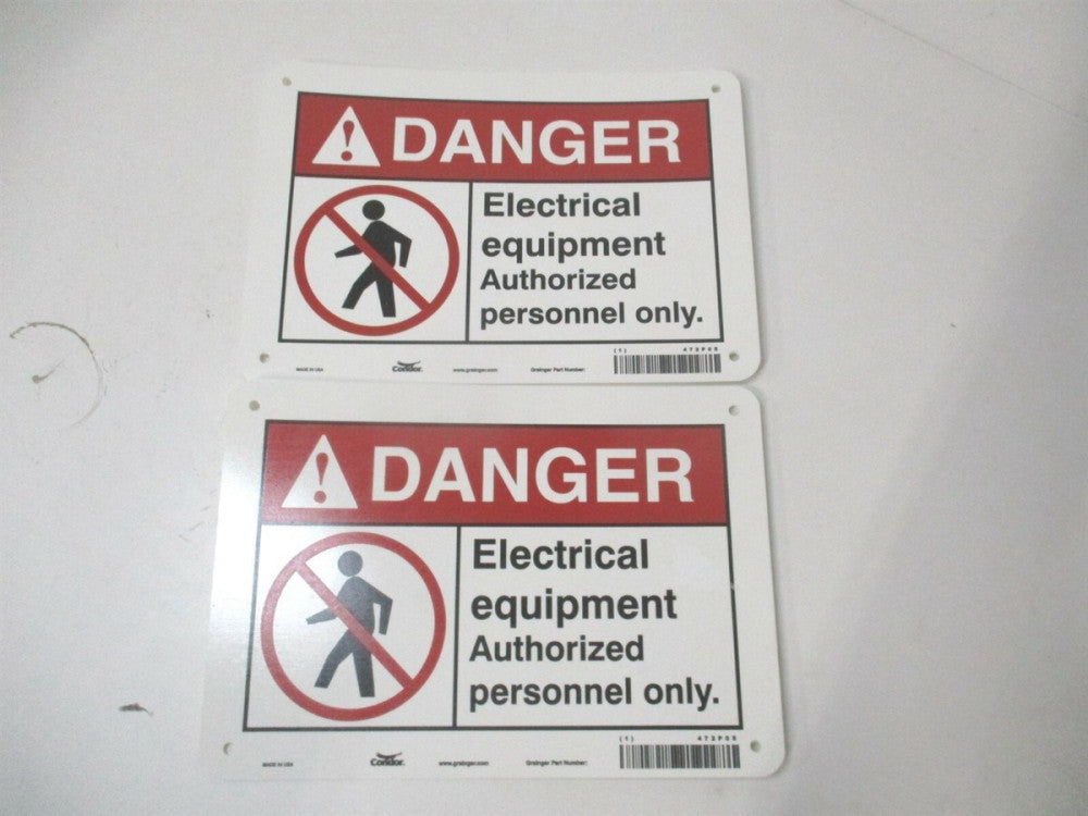 (472P05) 7" x 10" Electrical Equipment. Authorized Personnel Only. Safety Sign