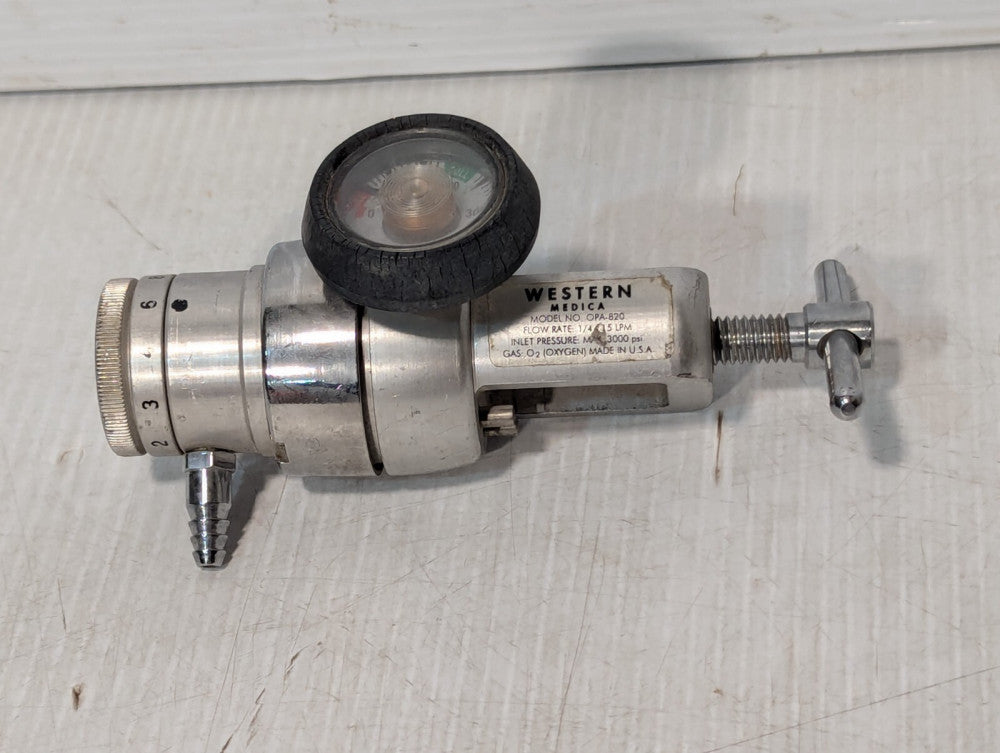 Western Medica OPA-820 Oxygen Regulator 1/4 to 15 LPM, 3000 PSI