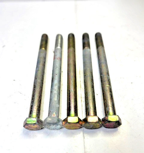 PARTIALLY THREADED ZINC PLATED 3/4IN-10X9IN HEX CAP SCREWS (LOT OF 5)