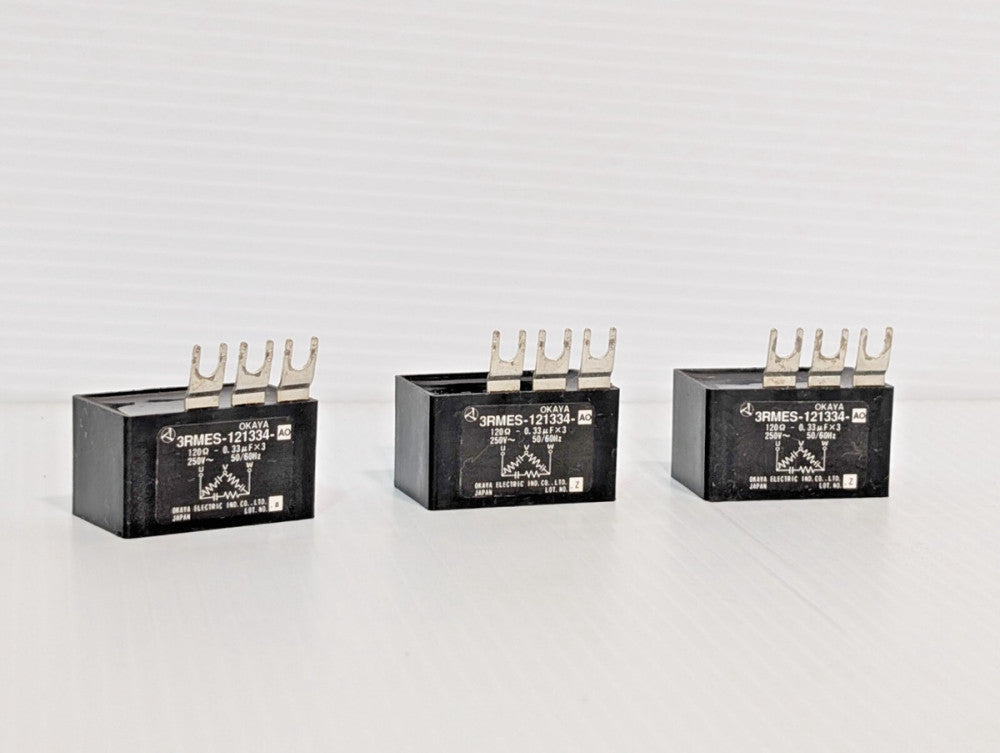Lot of 3: Okaya Electric 3RMES-121334-AO Spark Quencher Arrestors, 3-Phase