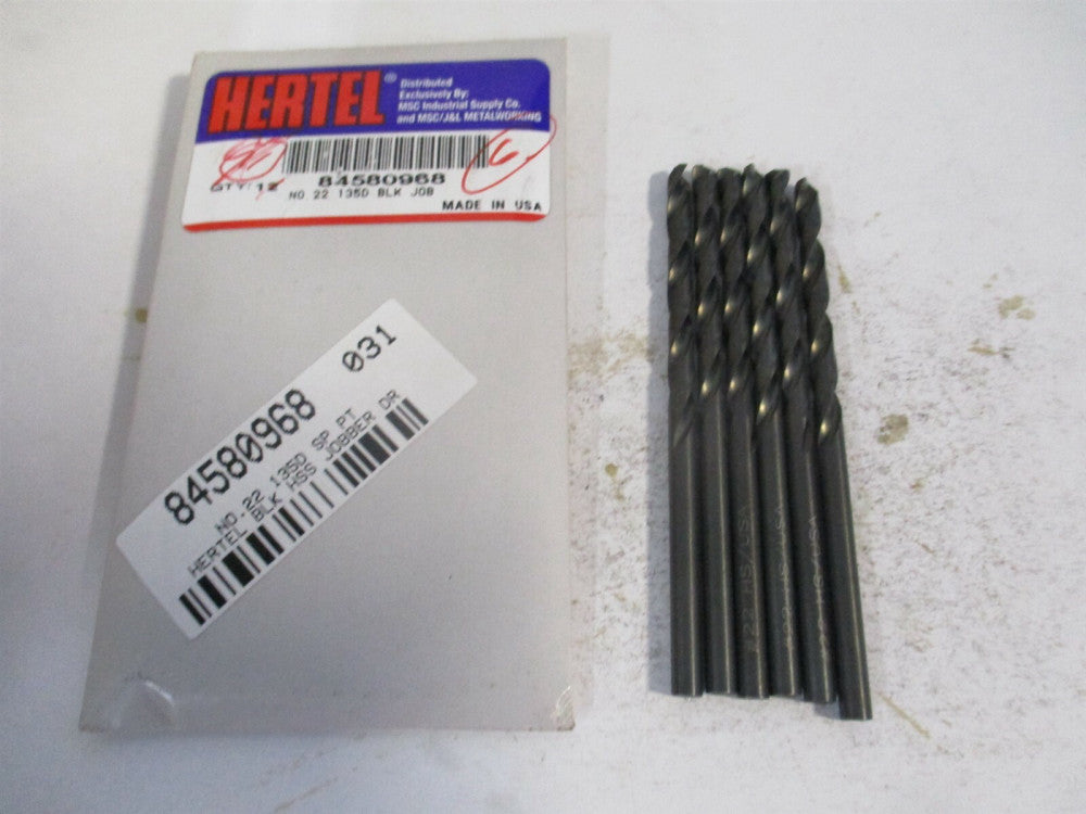 (84580968) #22 2" x 3-1/8" OAL 135° HSS Split Point Jobber Drill - Pack of 6