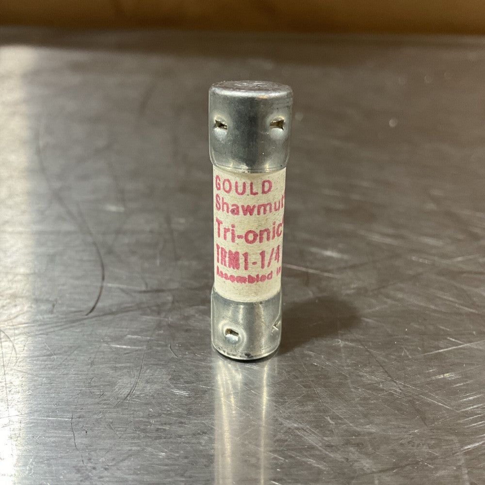 Gould Shawmut Tri-Onic TRM1-1/4, 1-1/4 Amp, 250 Volt AC, Time Delay Fuse, NOS