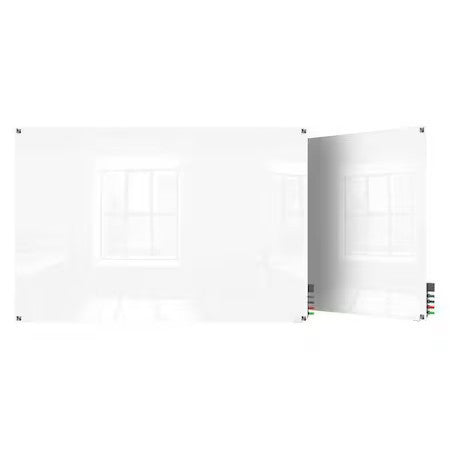 Ghent Hmysn23wh Dry Erase Board, Glass, 24 In, 36 In, No Frame Frame, White,