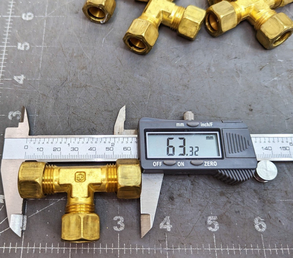 12mm Brass Compression Tee Fitting Union [OF53]