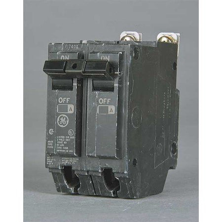 Ge Thqb2180 Miniature Circuit Breaker, Thqb Series, 80A, 2 Pole, 120/240V Ac,