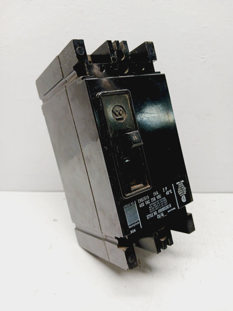 NEW WESTINGHOUSE EHB2015 15 AMP CIRCUIT BREAKER 2 POLE 480 VAC 250 VDC