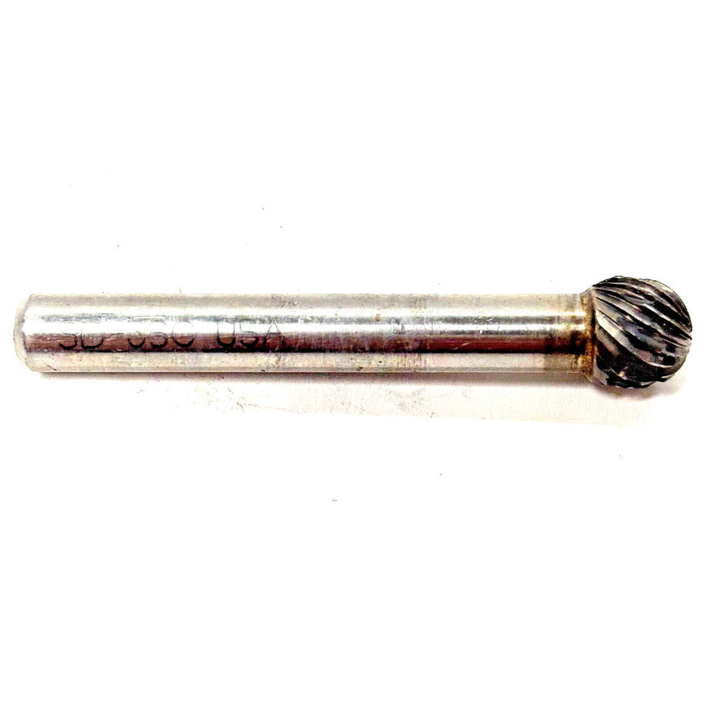 BALL SHAPE CARBIDE BURR SD3 3/8"X5/16"X1/4" SHANK 2-5/16" OAL SINGLE CUT SD-3SC